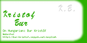 kristof bur business card